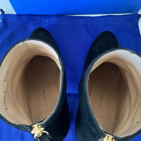 Stuart Weitzman | Martine Black Suede Booties - Size 5.5 - Made in Spain - Picture 11 of 13